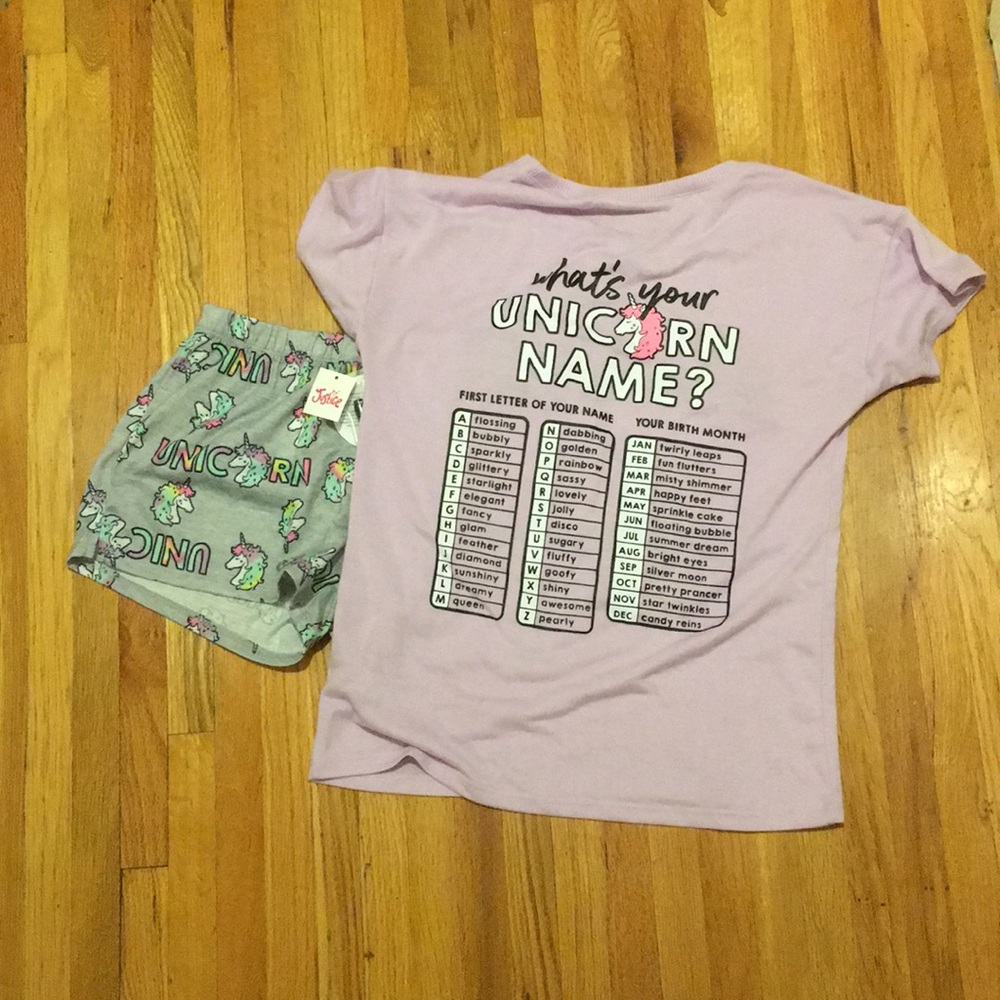 justice 2-piece unicorn sleepover set